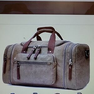 Telosports travel duffel bag large Weekender overnight gym bag gray-green NEW…